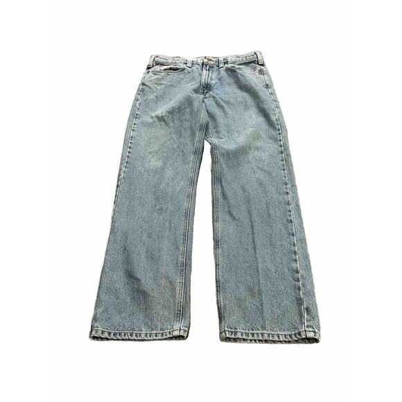 Carhartt Mens Blue Traditional Fit Straight Workwear Jeans Size 36x32 B480-LVB - Picture 1 of 9